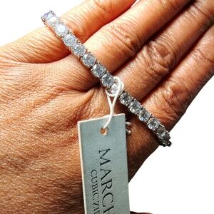 Marchesa Dazzling Silver Bracelet with Cubic Zirconia